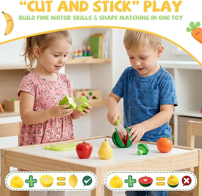 ALASOU Play Food Set with Hanging Felt Tree Mat & Storage Basket - Image 3