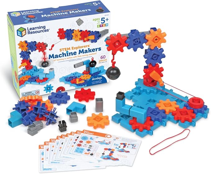 Learning Resources STEM Explorers Machine Makers - 60 Pieces, Ages 5+, Building Montessori Toys, Engineering Activities, Fine Motor Skills by LearningResources