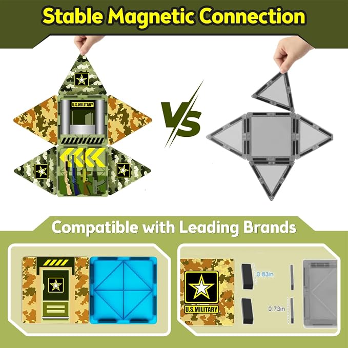 GobiDex 100PCS Army Magnetic Building Blocks Set for Kids Ages 3+ - Image 3