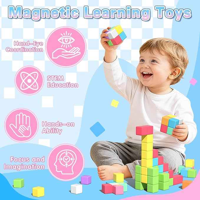 Apluses Magnetic Blocks Building Toys for 3+ Year Old Boys Girls - Image 3