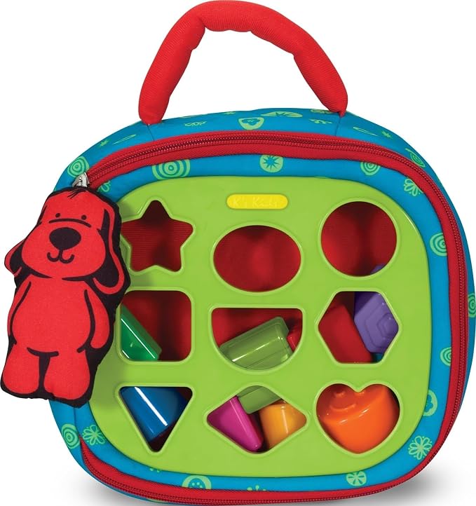 Melissa & Doug K’s Kids Take-Along Shape Sorter, 9 Textured Building Blocks & Soft Sensory Activity Bag, Montessori-Inspired Baby Toys for Toddlers, Preschool Learning Toys for Babies 9 Mo. & Up by Unknown