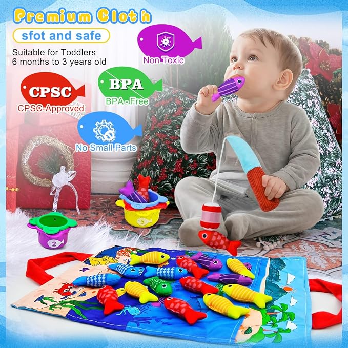 Montessori Fishing Toys for Babies 6+ Months,10-in-1 Fishing Game - Image 6