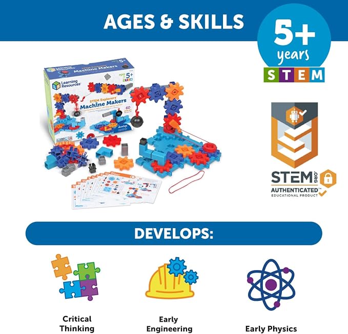 Learning Resources STEM Explorers Machine Makers - 60 Pieces, Ages 5+, Building Montessori Toys, Engineering Activities, Fine Motor Skills - Image 4