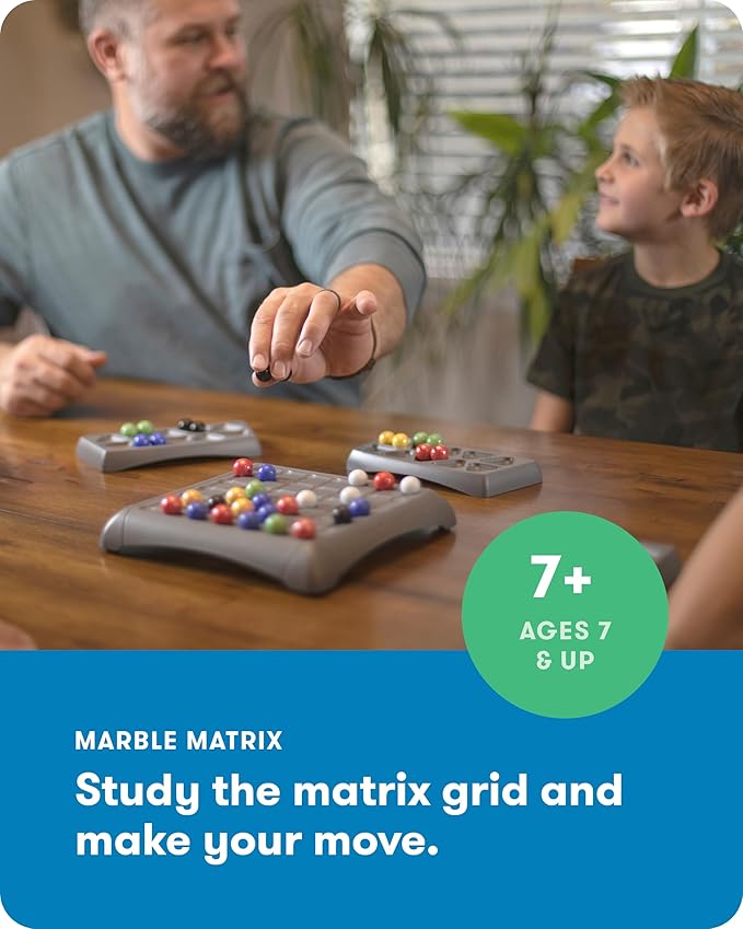 SimplyFun Marble Matrix - Marble Game to Practice Fine Motor Skills and Critical Thinking - Educational Game for Kids Ages 7 & Up - 2 to 4 Players