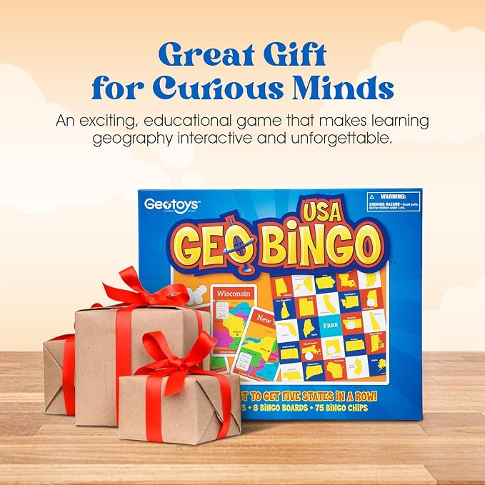 USA Bingo for Kids Ages 4 and Up, Geography Game for Home, School or Camp - Image 5