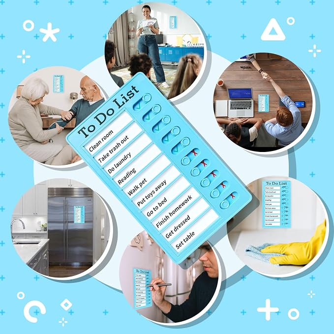 2-Piece Chores Chart for Kids - Reusable Chore List, Removable Checklist Board, Portable to Do List Visual Schedule for Multiple Kids - Image 2
