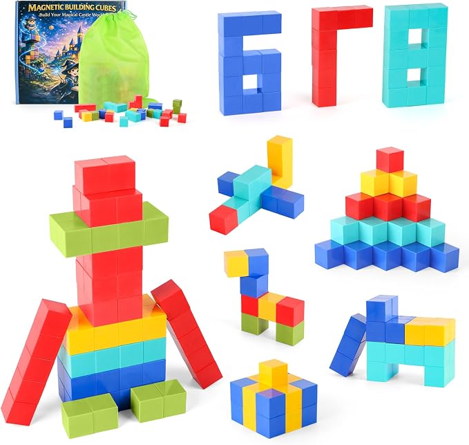 ZHENFINITY 100PCS Magnetic Building Cubes, 5-Color Solid Blocks by Unknown