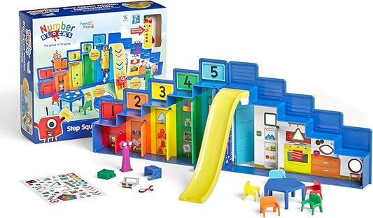 hand2mind Step Squad Mission Headquarters Playset - TV Show Action Figure Playset with 11 Accessories, Counting and Number Toys, for Toddlers and Kids Ages 3, 4, 5, 6, 7