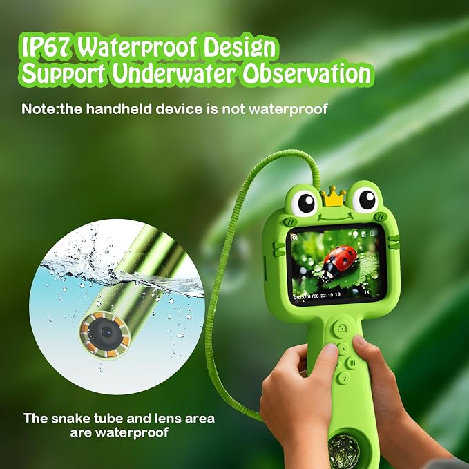 Kids Borescope with Light Borescope Camera for Kids Rechargeable STEM Science Educational Outdoor Toy with 32GB Card Nature Outside Exploration Birthday Gift for Boys Girls Ages 4,5,6,7,8,9,10,11,12 - Image 4
