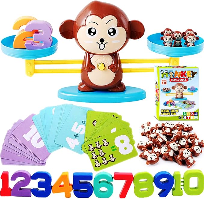 CozyBomB™ Monkey Scale Balance Toy, Number Counting Math Games by CozyBomB