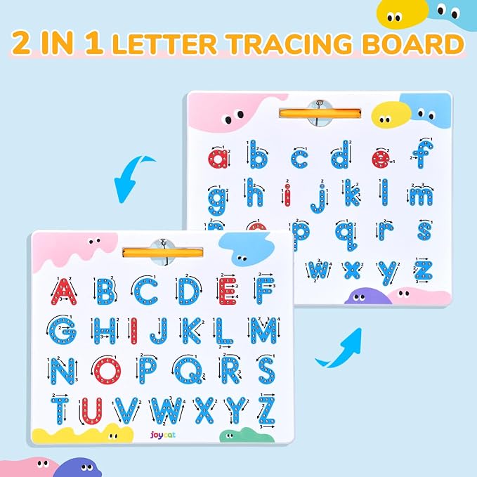 JoyCat Magnetic Letter Tracing Board, Double-Sided ABC Writing Toy for Kids - Image 2
