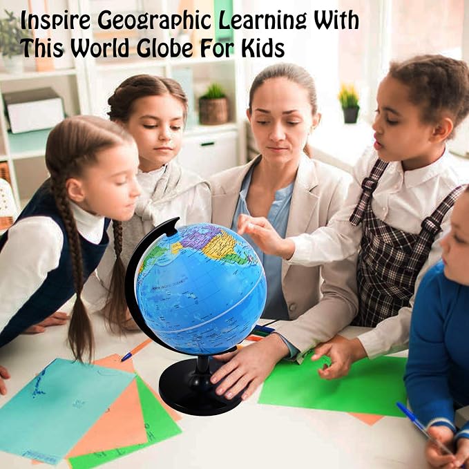 Wizdar 8'' World Globe for Kids Learning - Image 6