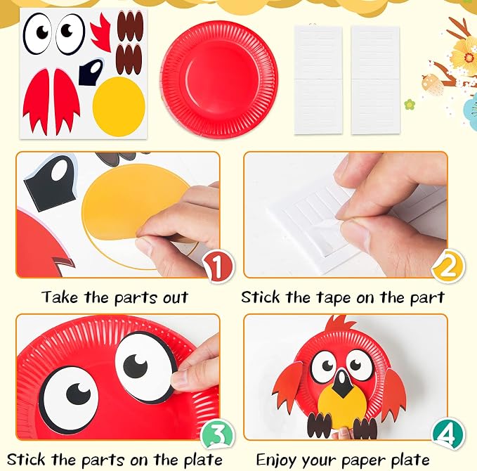 V-Opitos Arts and Crafts Kits for Kids, 12 Pack Simple Animal Paper Plate Crafts for Toddler Age of 2, 3, 4, 5 Years Old, Fun Preschool Classroom Activity Project for Boy & Girl - Image 4