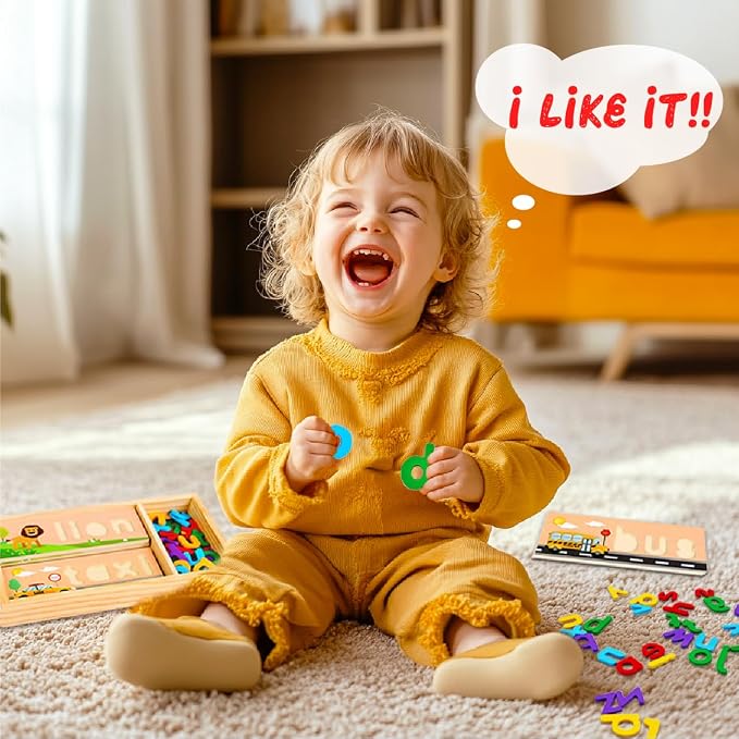 Wooden See and Spell Word Game Learning Toys for Kids 3-6 Puzzle Board - Image 8