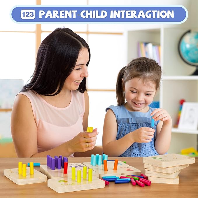 Wooden Montessori Number Blocks for Kids, Counting Peg Board for Kids Age 3 4 5,Preschool Learning Toys,Ideal for Kids 3 4 5 Years Old - Image 5