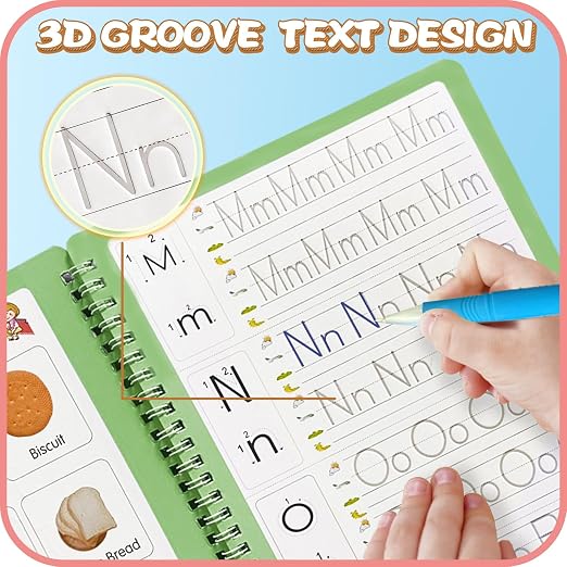 Magic Practice Copybook, Reusable Writing Practice Book, for Preschool Kids Age 3-8 ​Calligraphy 9.44in×6.29in(5 Books with Pens) - Image 5