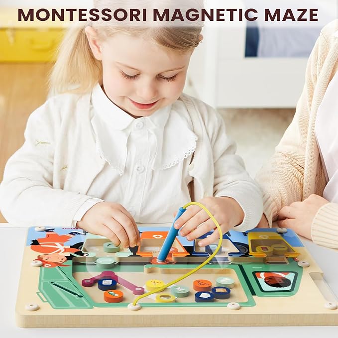 TOP BRIGHT Magnetic Garbage Sorting Maze Toy, Montessori Toy for Kids 2-5 - Image 6