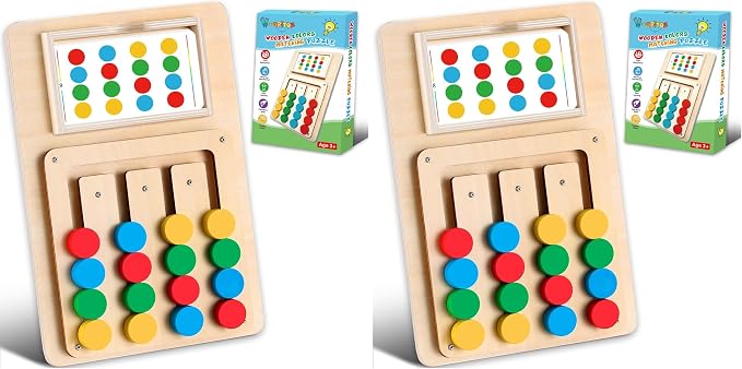 V-Opitos Color Matching Puzzle, Montessori Brain Teaser for Kids Ages 3-7 (Pack of 2) by Wearecommittedtotheresearchandproductionofhigh-qualitykidstoysschoolofficesuppliesandholidayproducts