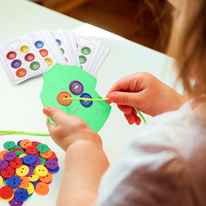 Point Games Lacing Cards Sequence Game - Threading. Sewing, Button Lace Occupational Therapy Toy, Boys & Girls Fine Motor Toys, Educational Preschool Games for Kids Ages 4+ - Image 6