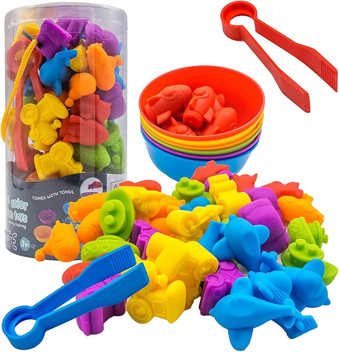 UNIQUE KIDS Counting Educational Learning Toy Set with Sorting Cups – Fun Color Classification and Math Training Game for Toddlers and Preschoolers Ages 3 and Up by UNIQUEKIDS