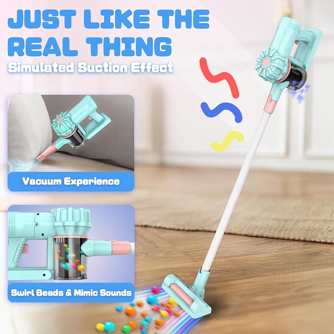 SMILESSKIDDO 3-in-1 Kids Vacuum that Really Works, Toy Vacuum for Kids - Image 3