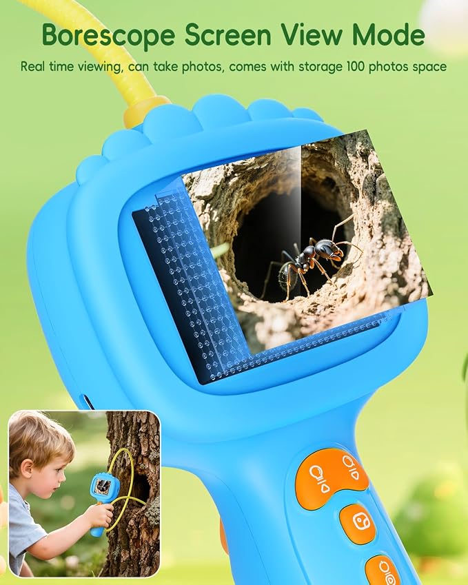 Borescope Snake Camera with Light for Kids, Outdoor Educational STEM Toys, Science Gifts for 5 Year Old Boy, Camping Nature Activities, Best Birthday Gift for Boys, Girls Ages 4,5,6,7,8,9,10(Blue) - Image 4