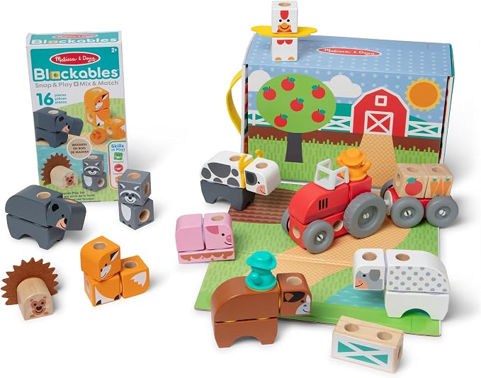 Melissa & Doug Blockables Farm & Farm Friends 2-Pack Bundle Set by Unknown