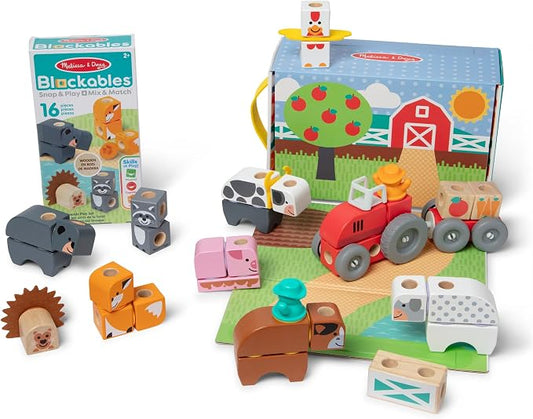 Melissa & Doug Blockables Farm & Farm Friends 2-Pack Bundle Set by Unknown