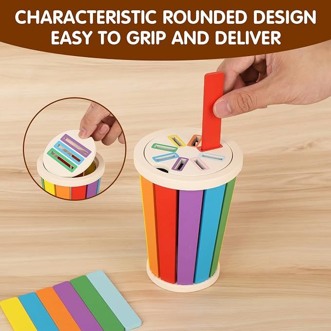 nunukuids Montessori Toys for 1+ Wooden Color Sorting Toys for Toddlers 1-3 Year Old Toddlers Fine Motor Skills Development Color Sorting Fun - Image 6