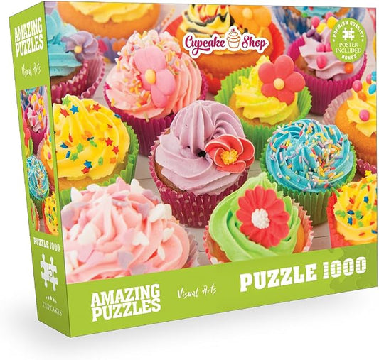1000 Piece Jigsaw Puzzle for Kids and Adults 19x27in Poster Included - Cupcakes by Unknown