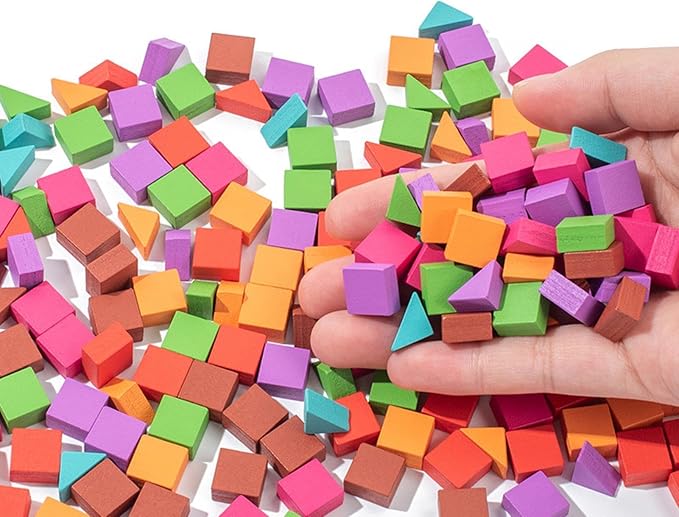 Wood Puzzles Color Blocks Colorful Geometric with Teaching Cards 210 Pieces - Image 9
