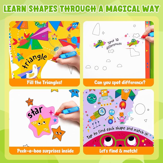 JoyCat Water Coloring Book for Toddlers, Shapes & Transportation Theme - Image 4