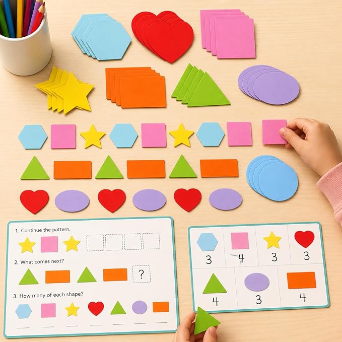 120 Color-Coded Paper Shape Cutouts, 8 Shapes, 3.9-Inch - Image 6