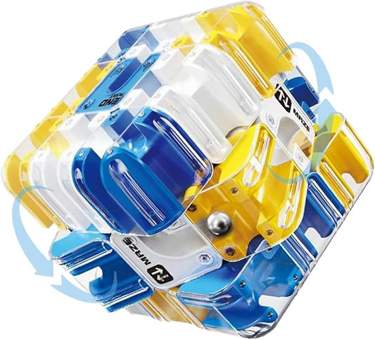 3D Cube Puzzle with Ball Track, Brain Teaser Logic Toy for Kids & Adults, Handheld Twist Challenge Cube for Spatial Reasoning, Focus & Problem-Solving, Birthday Gift for Boys Girls 8-12