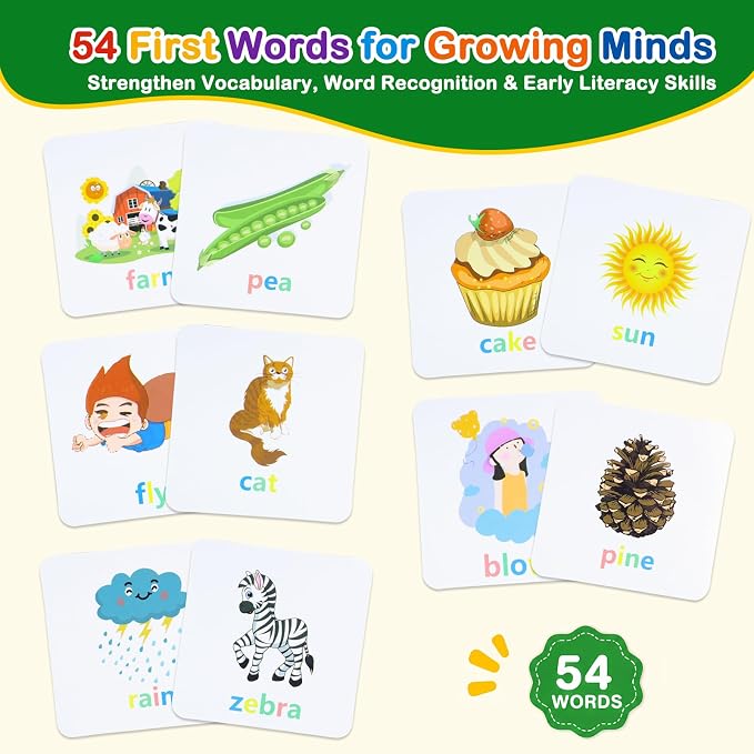 Spelling Games for Kids Ages 3-6, CVC Word Matching Letter Game, Phonics Learning Toy with 54 Flash Cards for Preschool Boys Girls - Image 4
