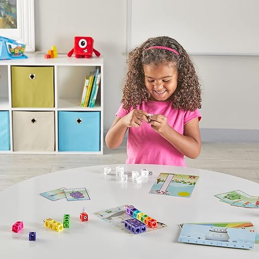hand2mind MathLink Cubes Numberblocks 1-10 Activity Set, 30 Preschool Learning Activities, Counting Blocks, Linking Cubes, Educational Toys for Kids, Number Games, Math Manipulatives Kindergarten - Image 7