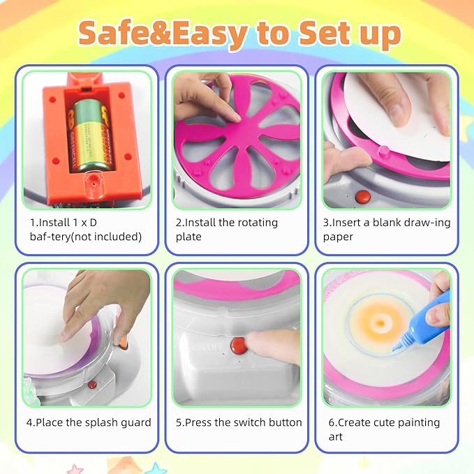Make It Super Paint Spin Art Machine for Kids, Arts & Crafts Spinner Toy Kit, Birthday & Christmas Gift for Boys & Girls Ages 6-12 Year Old