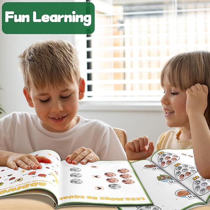 chiazllta Money Activity Workbook Set of 2 Coin Recognition and Counting Practice Workbook Pennies Nickels Dimes Quarters Dollars Full Color Money Skills Practice Book - Image 6