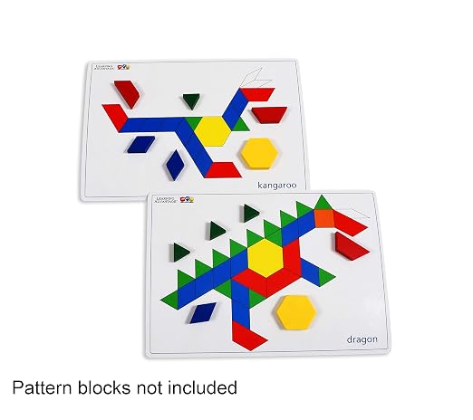 LEARNING ADVANTAGE Pattern Block Cards - Set of 20 Double-Sided Cards - Early Geometry for Kids - Teach Creativity, Sequencing and Patterning - Image 4