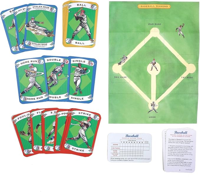 eeBoo: Baseball Playing Cards and Game, 36 Action Cards with Foldable Field, Develops Strategic Thinking, for Ages 5 and up - Image 3