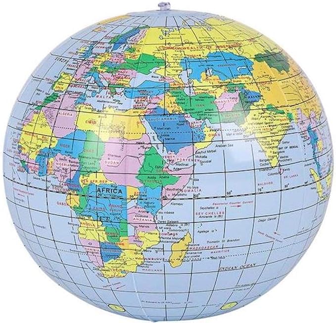 Rhode Island Novelty Inflatable Globe Replica 16-inch by RhodeIslandNovelty