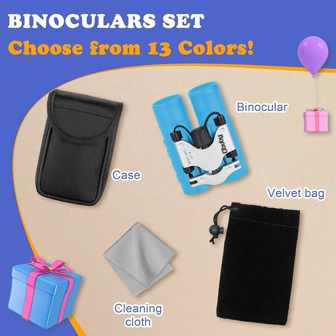 Real Binoculars for Kids Gifts for 3-12 Years Boys Girls 8x21 High-Resolution Optics Compact Toy Binocular for Bird Watching,Travel, Camping - Image 7