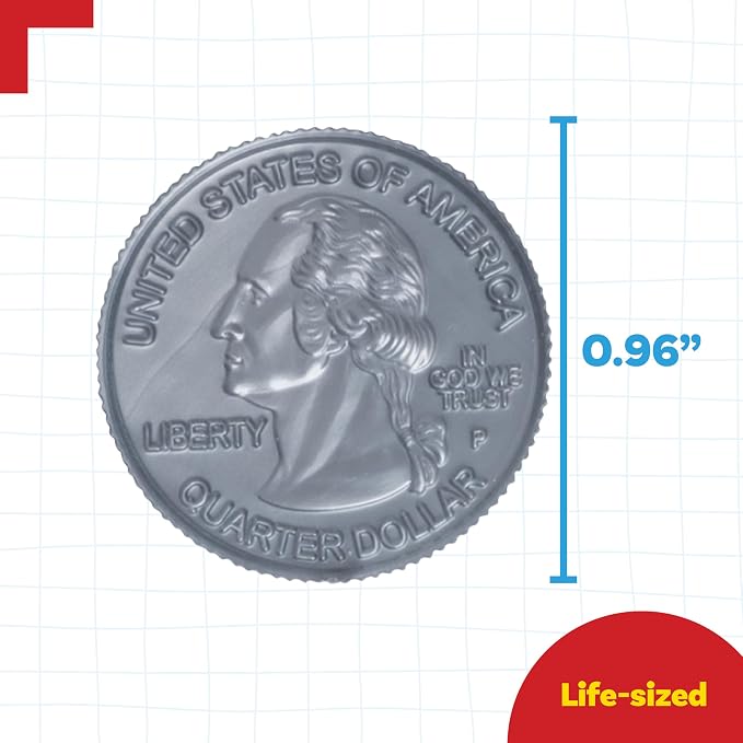 LEARNING ADVANTAGE Play Quarters, Set of 100 Plastic Coins - Image 3