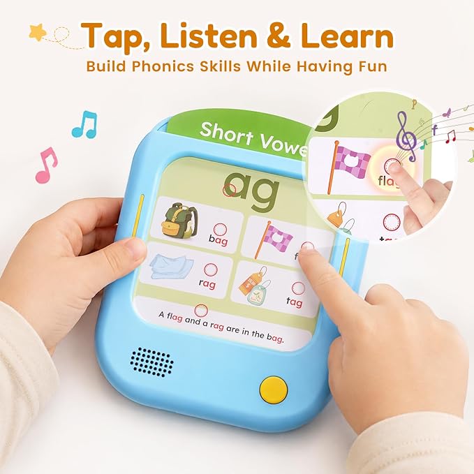 JoyCat Kids Learning Tablet, 156 Pages Phonics Talking Flash Cards - Image 4