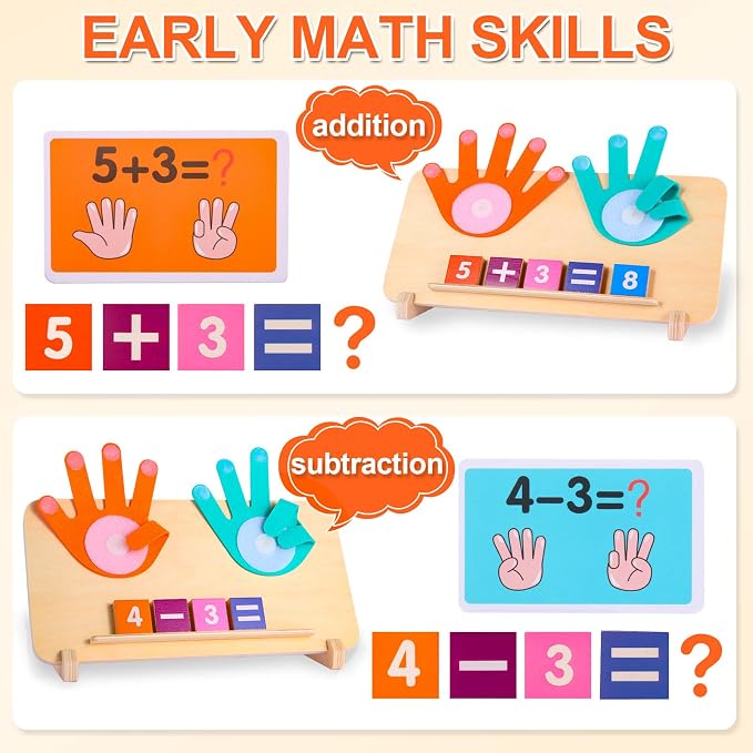 BSADIY Math Manipulatives Number Counting Blocks Toys for Kids 3-5 - Image 2