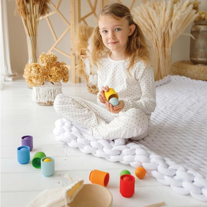 Ulanik Balls in Cups Rainbow Montessori Toys for 1 Year Old - Image 5