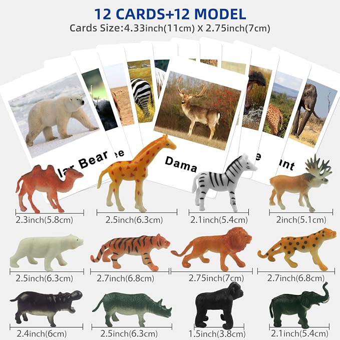 MEROCO Montessori Forest Animal Figurines Matching Cards Kids Preschool - Image 8