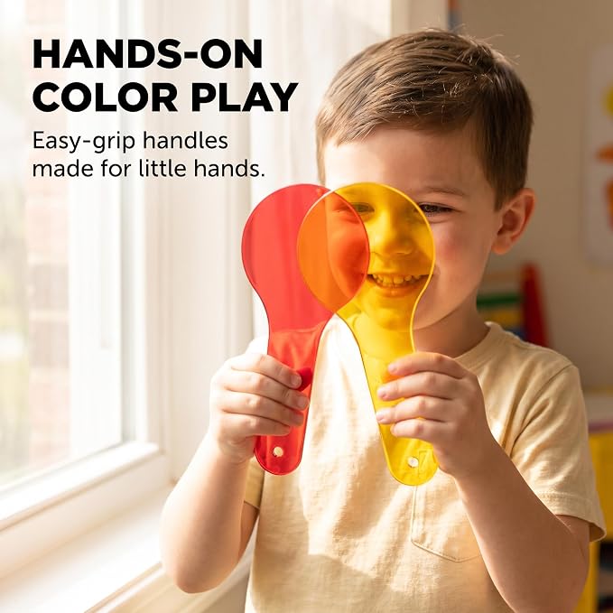 6Pcs Color Paddles, Transparent Color Paddles, Color Learning, Optics Color Filter Plate Montessori Educational Science Educational Painting Color Drawing Cognition Science Education,Color Science - Image 6