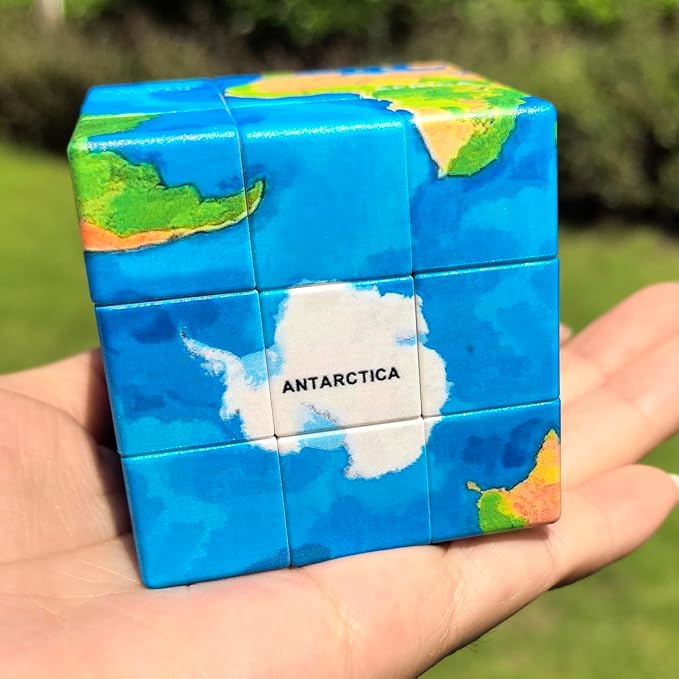 3x3x3 World Map Design Speed Cube Geography Puzzle,Educational Brain Teaser Toy, Relief Effect for Child Audlts Toys - Image 5