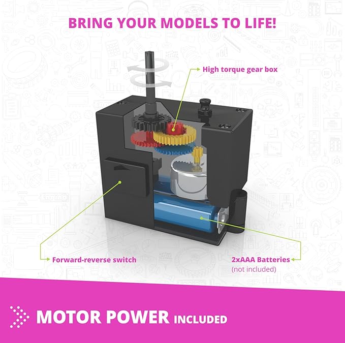 Engino STEM for Girls, 30 Motorized Model Set, Building Kit for Kids 6+, Gifts for Boys & Girls, Learning & Education Toys, STEM Projects, Engineering Toys
